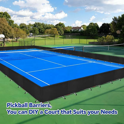 Pickleball Ball Barriers 3 Pack - Court Dividers for Pickleball Courts, Portable Black Barriers for Ball Containment and Court Division