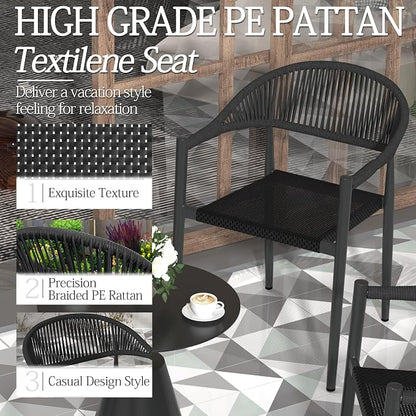 TWT Patio Dining Chairs Outdoor Stackable - Image 8