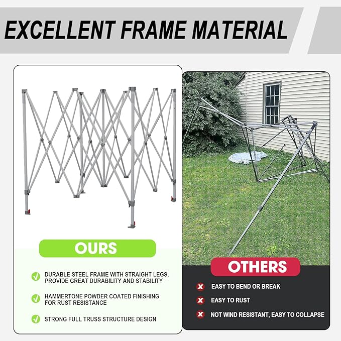 Eurmax USA Standard 10x10ft Patio Pop Up Canopy Tent for Outdoor Events Commercial Instant Canopies with Heavy Duty Roller Bag,Bonus 4 Canopy Sand Bags (Burgundy)