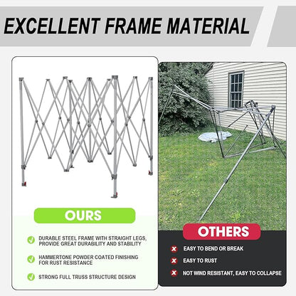 Eurmax USA Standard 10x10ft Patio Pop Up Canopy Tent for Outdoor Events Commercial Instant Canopies with Heavy Duty Roller Bag,Bonus 4 Canopy Sand Bags (Stripe Green)