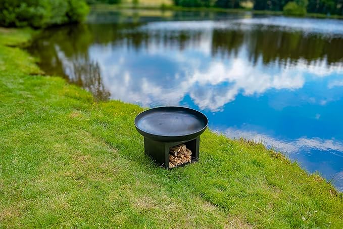 Fire Pit Bighorn 31.5" Outdoor Fire Bowl, Steel Firepit for Patio, Backyard & Garden (31.5" Bighorn)