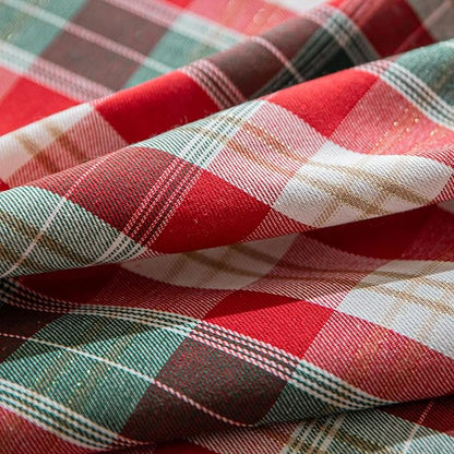 Red Gold Plaid Christmas Table Runner, Winter Holiday Table Runners 72 inches Long Xmas Decorations Indoor Outdoor Farmhouse Home Kitchen Dining Party Decor