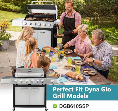 Criditpid DGB610SSP Grill Grates Replacement Parts for Dyna Glo DGB610SSP DGF600SSP, Cast Iron Grates 70-01-296 and Heat Shield Tents for Dyna Glo Grill Replacement Parts 6 Burner DGB610SSP