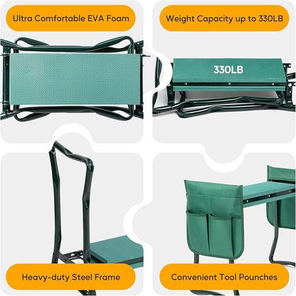 Simple Deluxe Garden Kneeler and Seat, Foldable Kneeling Stool - Image 7
