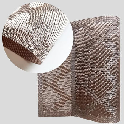 Vinyl Placemats Set of 4, Easy to Clean Plastic Washable Table Mats Heat-Resistant Placemats for Dinner Table (Champagne)