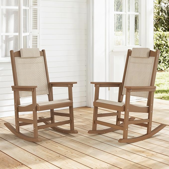 Outdoor Rocking Chair Set of 2 by HOMENJOY