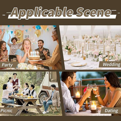 12 Pieces Adjustable Tablecloth Clips, Suitable for Tables 0.4 to 1.96 Inch Thick. Strong and Stable Grip to Prevent Tablecloth Slippage. Damage-Free Table Cloth Holder Clips, Easy to Install.