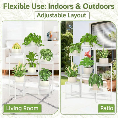iDavosic.ly Plant Stand Indoor Outdoor, 6 Tier Iron Corner Shelf, Folding Multi - Image 7