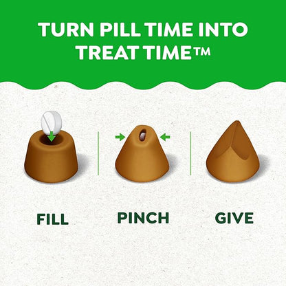 Greenies Pill Pockets for Dogs, Large Size Soft Dog Treats, Chicken Flavor and Peanut Butter Flavor, 7.9 oz. Pouch