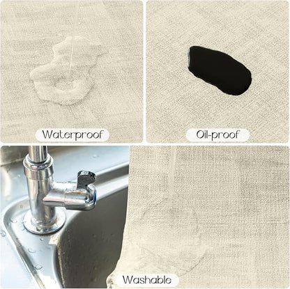 Romanstile Reversible Vinyl Placemats Set of 6, Faux Leather 100% Waterproof Oil-Proof Wipeable Place Mats, Heat Resistant Dual Sided Table Mats for Kitchen/Dining/Party (Black Beige, 12 x 17 Inch)