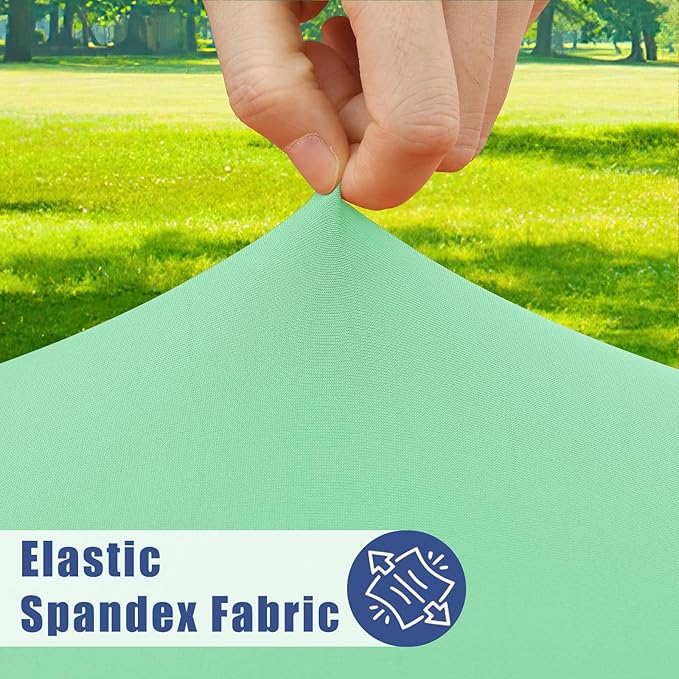 Spandex 6 Foot Rectangle Table Cloth 6 Pack, Elastic Fitted Tablecloths for Picnic, Stretch Washable Patio Table Cover for Outdoor, Camping, Banquet and Parties (Bright Green, 30"x72")