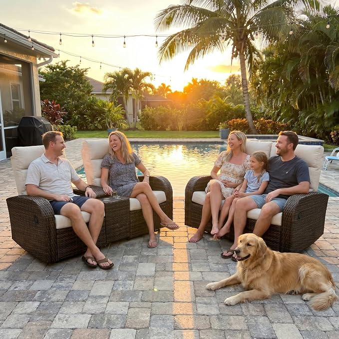 Oversized Wicker Outdoor Recliner Lovseat - Image 3