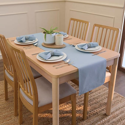 Encasa XO Table Runner 13"x120" Long | Cotton Canvas Fabric | B Grey Solid Color | Machine Washable & Durable