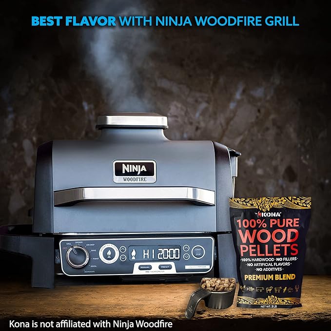 Kona Wood Pellets All Variety Pack, Intended for Ninja Woodfire Outdoor Grill, Wood Fire Oven & Smoker, 8, 1lb Resealable Bags