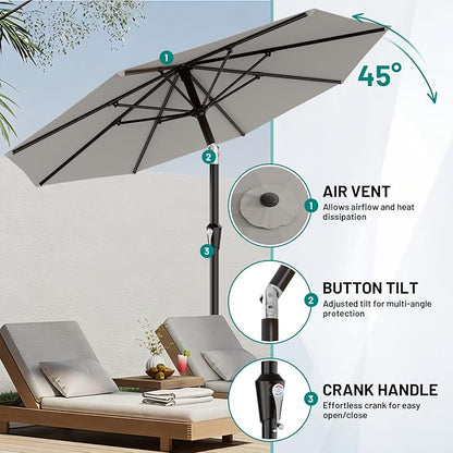 9 FT Patio Umbrella for Outdoor, Outdoor Table Umbrella - Image 5