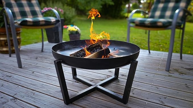 Fire Pit Redwood 39" Outdoor Fire Bowl, Steel Firepit for Patio, Backyard & Garden (39" Redwood)