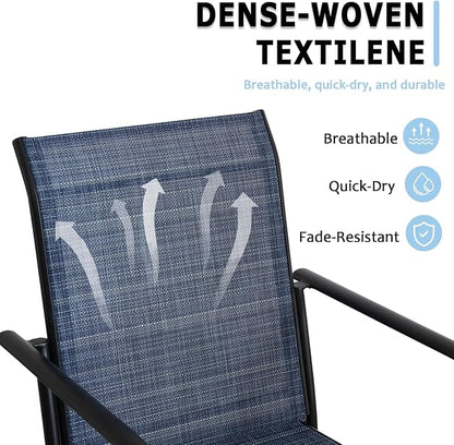 Stackable Patio Chairs Set of 8, Outdoor Dining Chairs - Image 6