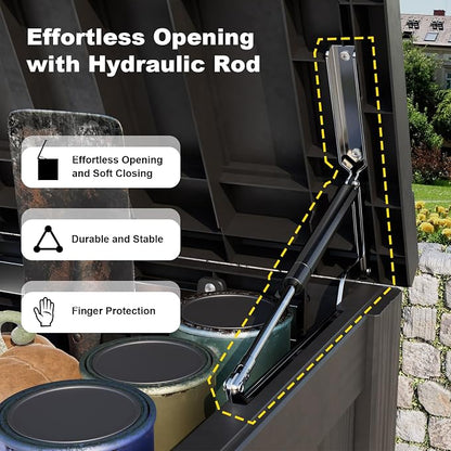 180 Gal Waterproof Outdoor Storage Box UV Resistant Deck Box | Extra-large - Image 2