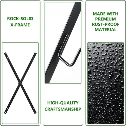 Leaf Bag Holder, Outdoor Foldable Trash Bag Holder Stand for 30–50 Gallon Yard Bags, Outdoor Cleanup, Camping & Lawn Work