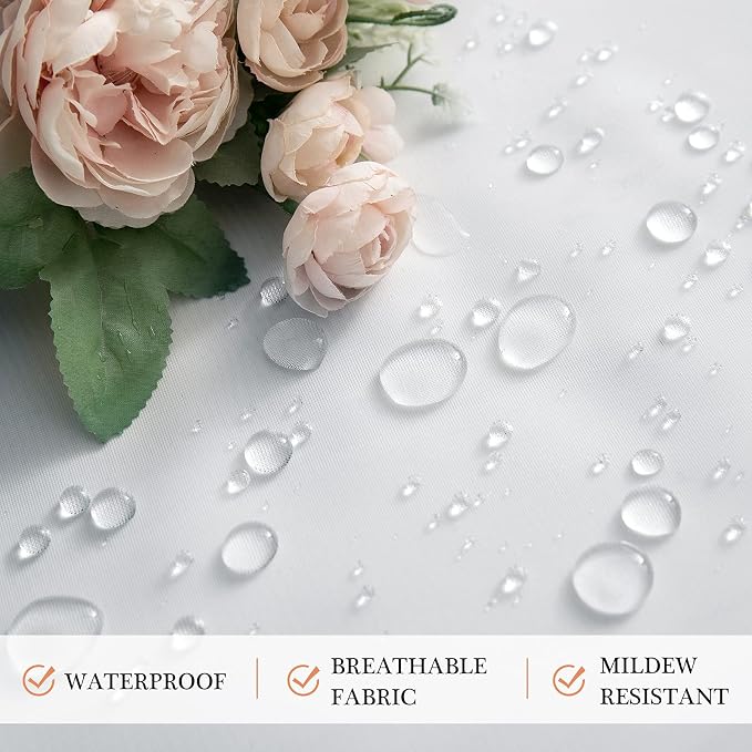 MIULEE White Waterproof Outdoor Sheer Curtains - Image 3
