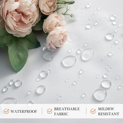 MIULEE White Waterproof Outdoor Sheer Curtains - Image 3