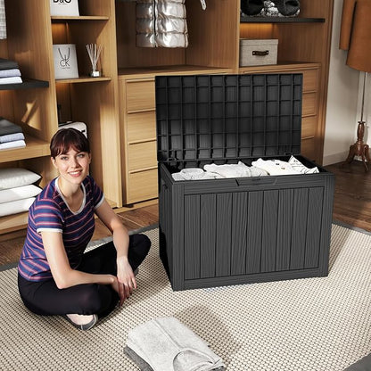 55 Gallon Outdoor Storage Box Waterproof, UV Resistant Resin Deck Box - Image 3