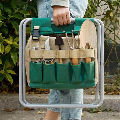 Folding Gardening Stool with Detachable Storage Tote Bag, Portable Garden Seat - Image 9