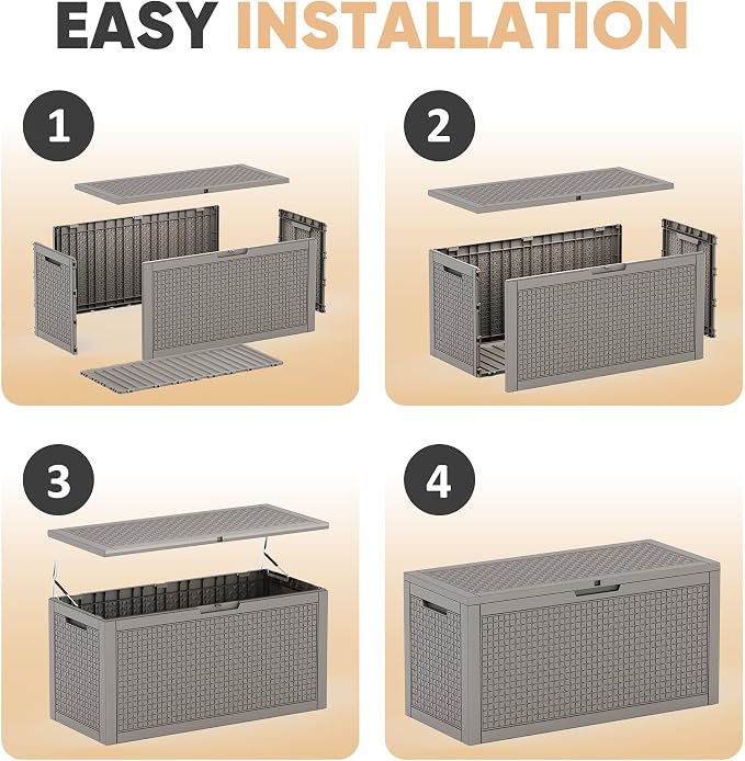 110 Gal Waterproof Outdoor Storage Box UV Resistant Deck Box | Extra-large - Image 6
