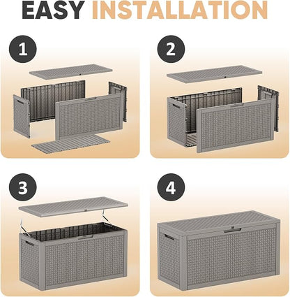 110 Gal Waterproof Outdoor Storage Box UV Resistant Deck Box | Extra-large - Image 6