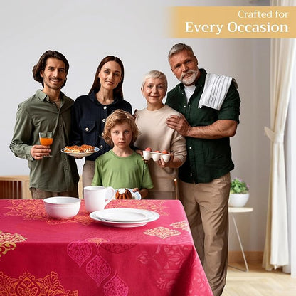 Maison d' Hermine Table Cloth Square Table 100% Cotton 60 x 60 Inches Fall Tablecloth Reusable Everyday Use for Thanksgiving Christmas Decorations Dining Farmhouse Party (Versailles)