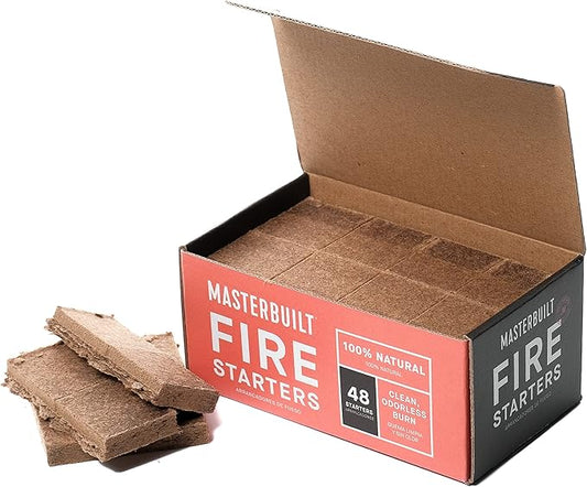 Masterbuilt® Pure-Parrafin All-Natural Odorless Wax Fire Starters for Charcoal Grilling, Made for Gravity Series but Compatible with All Charcoal Grills & Fireplaces, 48-Count, Model MB20091521