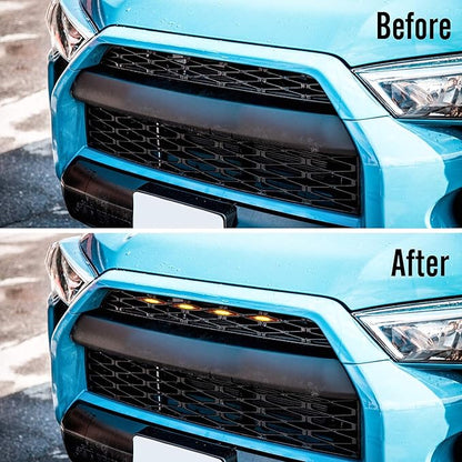 Seven Sparta 4 PCS Grill Led Lights Compatible with Toyota 4Runner 2014-2024 TRD Pro Grille and 2014-2019 SR5, Premium, Limited, TRD Off-Road, Fuse and Instruction Included (Amber)