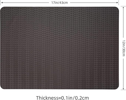 Faux Leather Placemats Set of 6 – 17x12 Inch Vinyl Table Mats, Heat Resistant, Non Slip, Wipeable & Washable, Easy to Clean Dining Table Decor for Kitchen & Dining Room （Dark Brownish Black）