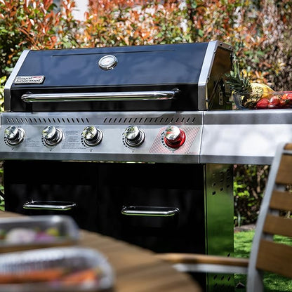Royal Gourmet GA5404H 5-Burner Propane Gas Grill with Side Burner & Warming Rack, Outdoor BBQ Grill with 64,000 BTUs Output & 738 Sq. in. Cooking Area for Outdoor Barbecue, Black