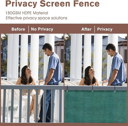 SUNNY GUARD Customized 3'x27' Dark Green Balcony Privacy Screen,91% Shade Apartments Fence Cover,Heavy Duty Mesh Windscreen for Deck,Outdoor,Backyard,Patio