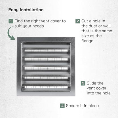 Vent Systems 12" x 12" Inch Galvanized Steel Industrial Gable Vent - Heavy-Duty Louvered Air Intake Exhaust Vent Cover – Outdoor Wall Vent HVAC Grille - Air Return Grille for House Wall Crawl Space