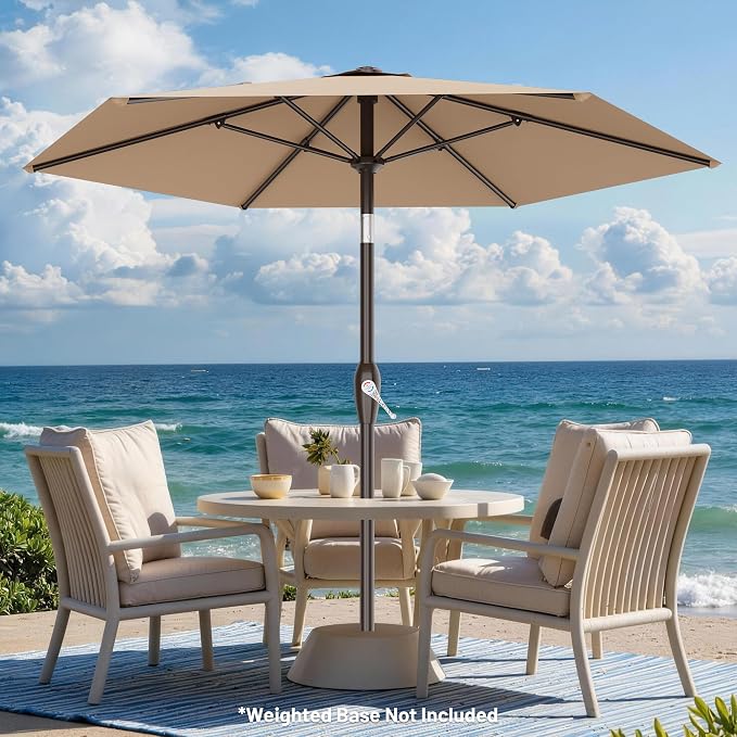 7.5FT Patio Umbrella Table Market Umbrella w/Tilt and Crank, Heavy-Duty Outdoor - Image 7