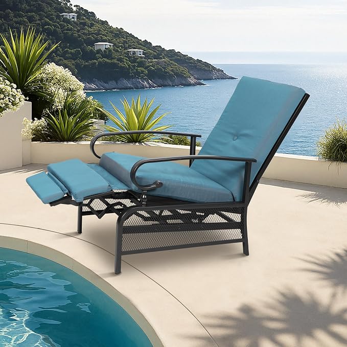 Incbruce Outdoor Lounge Chair Patio Furniture Adjustable Recliner - Image 8