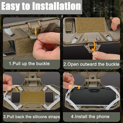 Tactical Plate Carrier Phone Mount, Universal Molle Phone Holder,Tactical Phone Holder Foldable Navigation Board for Tactical Vest Attachments