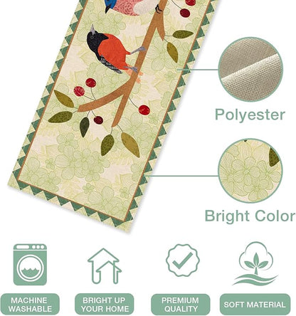 Seliem Summer Birds Tree Branches Table Runner, Cardinal Home Kitchen Dining Decor, Spring Seasonal Farmhouse Decorations Indoor Outdoor Party Supply 13 x 48 Inch