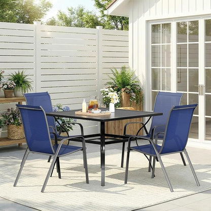 TLSUNNY Patio Chair, Outdoor Stackable Textilene Chairs Set of 4, - Image 9
