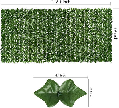 DearHouse Artificial Ivy Privacy Fence Wall Screen, 117.9x59 inch Artificial Hedges Fence and Faux Ivy Maple Leaf Decoration for Outdoor Garden Decor
