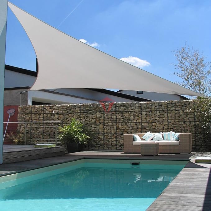Patio Paradise 6' x 6' x 6' Sun Shade Sail Triangle Canopy Shade Cloth Fabric - Image 6