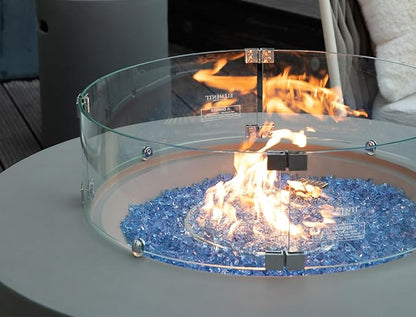 All Fire Table Pit Wind Screens and Stainless Steel Buner Lid from ELEMENTI | ELEMENTI Plus and MODENO (Wind Screens, Round 25.4" WS - 022)