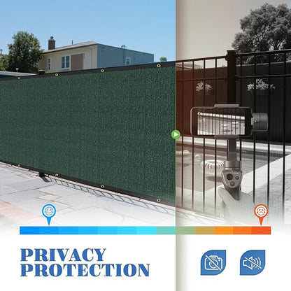 ECOOPTS 4'x212' Privacy Fence Screen Windscreen with Copper Grommets, Fit for Commercial Fence and Residential Garden Outdoor 90% UV Blockage, Cable Zip Ties Included (Green)