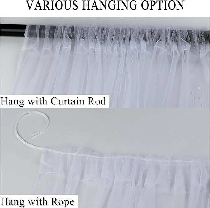Patio Screen Mesh Outdoor Curtains Waterproof Sheer Lightweight Bug Netting - Image 6