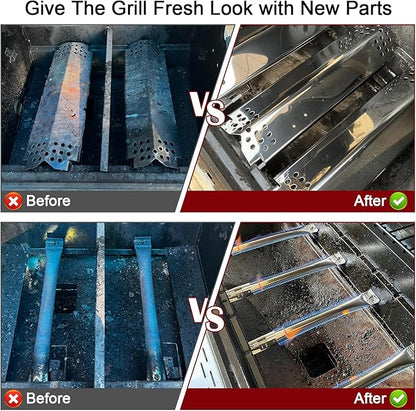 Hiorucet Grill Replacement Part for Nexgrill 2 Burner 720-0864 720-0864M, Replacement Part for Megamaster 720-0864MA, Cooking Grates, Heat Plates, Burner Tubes, Grill Igniters for Nexgrill 720-0864