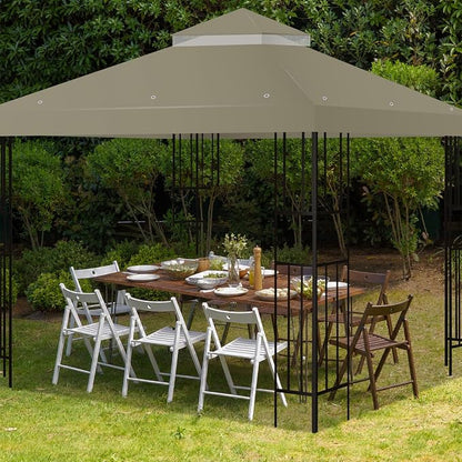 10x10 FT Gazebo Replacement Top, Canopy Replacement Cover Double Tiered - Image 7