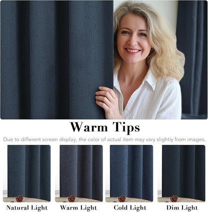 H.VERSAILTEX Blackout Curtains Durable Thick Textured 100% Blackout Patio Door - Image 6