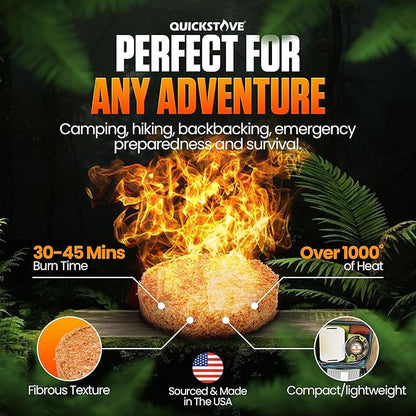Fire Starters (3 Pack) – Waterproof Emergency Fuel Disks for Camping Essentials, Wood Stove, Fireplace, Fire Pit, Survival Kit, Campfire & Outdoor Accessories